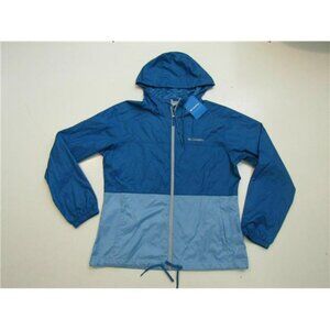 COLUMBIA Womens Dark Sky Windbreaker Jacket Waterproof (Cyan Blue, Small)
